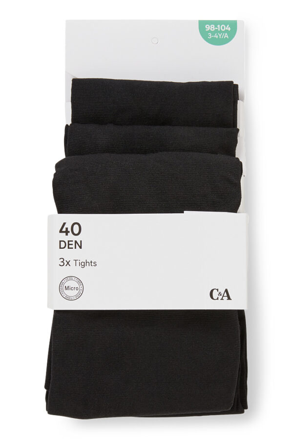 C&A Multipack 3er-Feinstrumpfhose-40 DEN, Schwarz